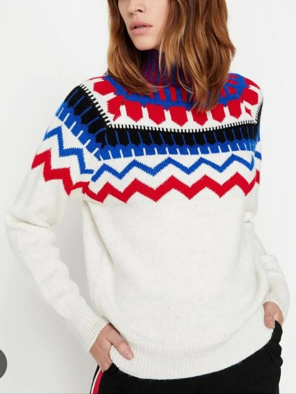 KOTON | M Ski Sweater I cream blue red